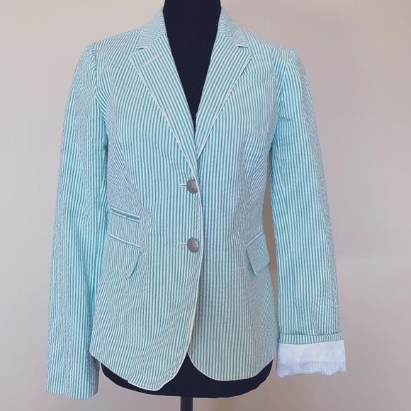 Banana Republic Jackets & Blazers - Banana Republic Blazer - Kelly Green/White Seersucker